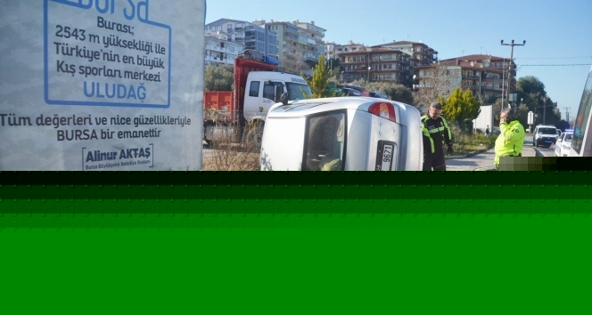 Takla atan araçtan sağ kurtuldu!