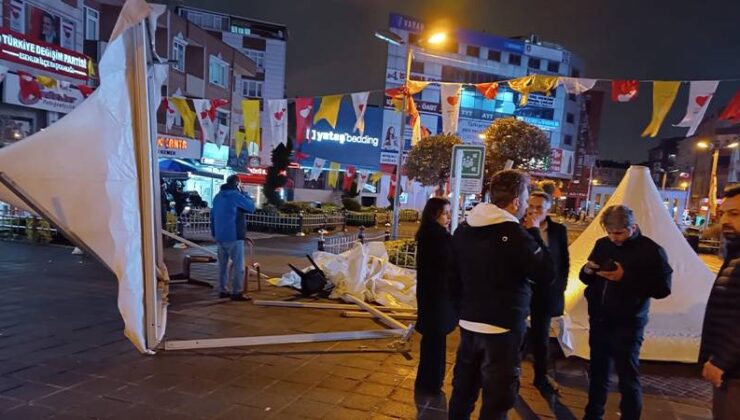 Güzel Parti’nin Esenler’deki seçim standına taarruz gerçekleştirildi