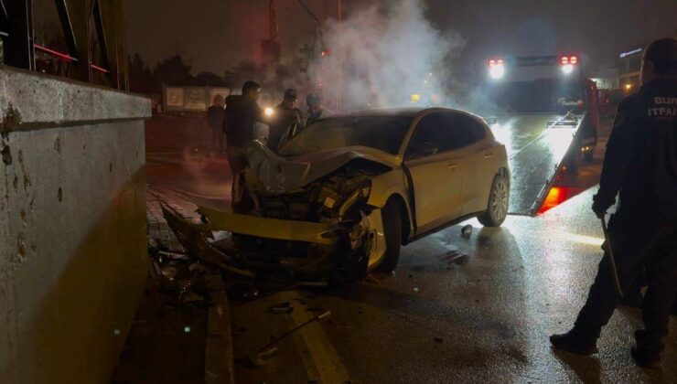 TÜGVA Koordinatörü aracıyla duvara çarptı, hastaneye kaldırıldı