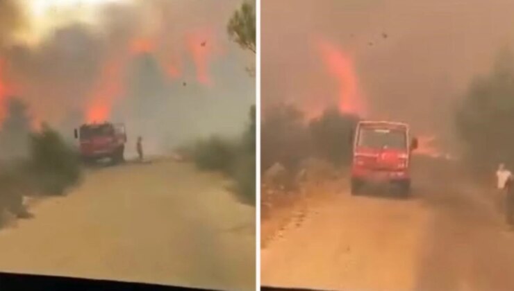 Antalya’daki orman yangınında dehşet dolu anlar! İtfaiye grupları alevlerin ortasında kalmaktan son anda kurtuldu