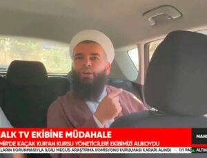 Kaçak Kuran kursu yöneticileri Halk TV takımının zorla aracına bindi, imajları sildirmek istedi