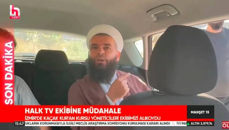 Kaçak Kuran kursu yöneticileri Halk TV takımının zorla aracına bindi, imajları sildirmek istedi