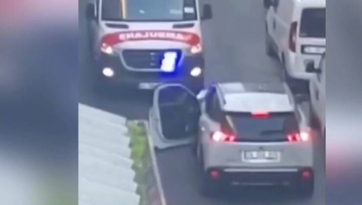 Olaya giden ambulansa yol vermedi!