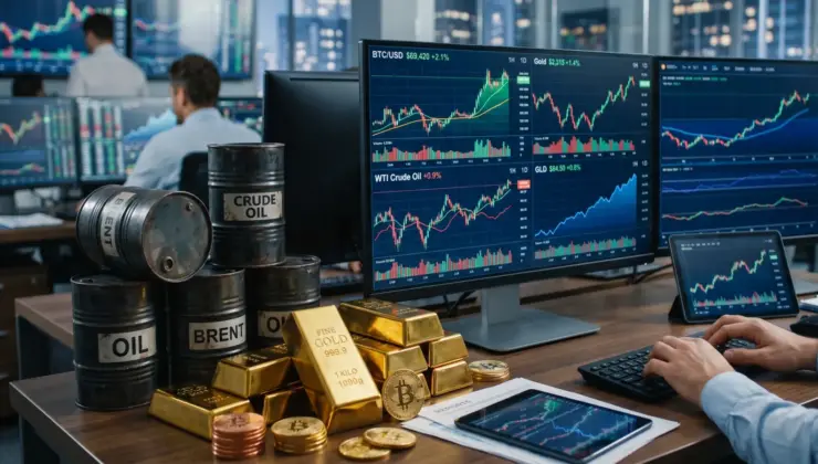Piyasada istikamet değişti: Petrol düştü, altın ve Bitcoin yükseldi